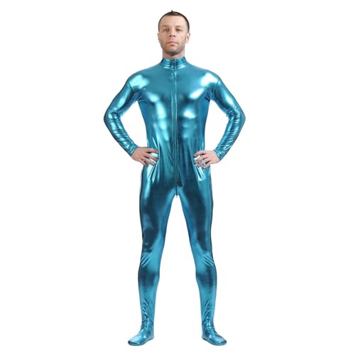 Ganzkörperanzug Erwachsene, Einfarbig Unisex Stretch-Kostüm Flauschig Cosplaynzug Halloween Karneval Greenscreen Anzug Cosplay Body Suit Und Meh Tight Zentai Suit Bodysuit Man Catsuit Männer von Generisch