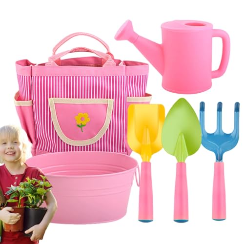 Gartenwerkzeug für Kinder, Kinder Gartenset | 6X Kids Gartenwerkzeuge Schaufel Rake mit Tasche Tasche - Outdoor Backyard Farm Lawn Gräber Unkrautspielzeug kreatives Denken Gartenset Set von Generisch