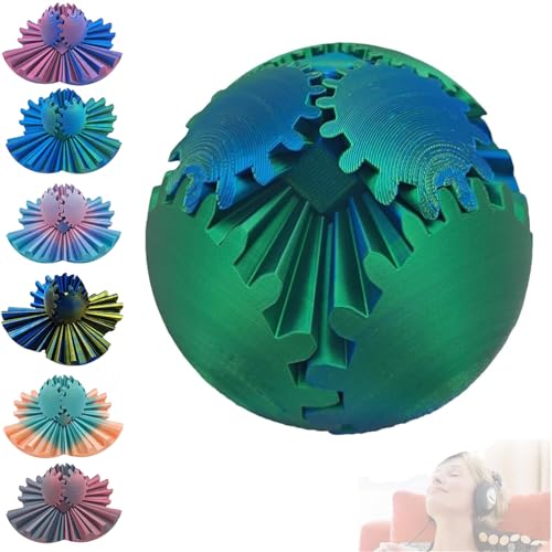 Gear Ball 3D Printed Gear Ball,3D Printed Zahnrad Spielzeug,Drehspielzeug zum Stress und Angstabbau,Torque Cube Stress Ball,Activity Gear Spin Ball Sensorisches Spielzeug für Erwachsene und Kinder (A) von Generisch