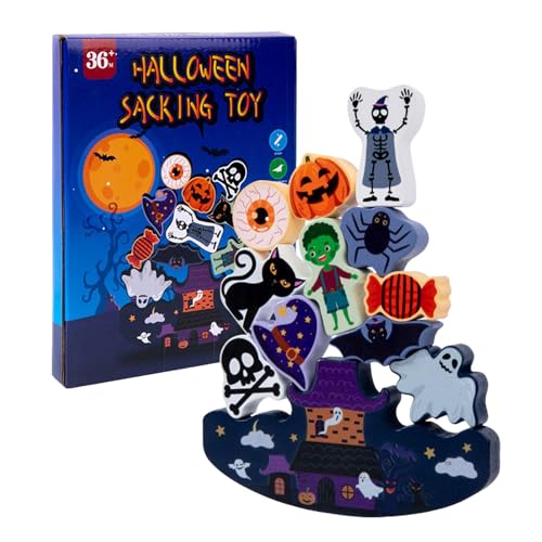 Gebäude-Balance-Spielzeug-Stapelblöcke,Bausteine-Stapelspielzeug,Halloween-Weihnachtsbausteine-Stapelspielzeug - Glatte Kanten, Puzzle-Balance-Spielzeug für Zuhause, Schule, Reisen und draußen von Generisch