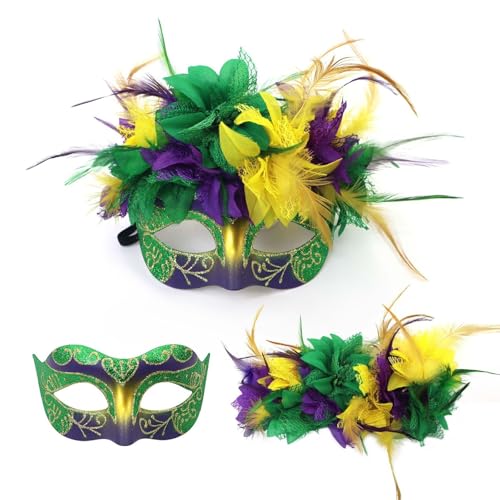 Gefälschte Blumen Karneval Outfits Venezianische Kunstfedern Karneval Maskaraden Partyzubehör Maskerade Masken Kostüme Stirnbänder 2025 Gras Maskerade Maske Maskerade Kostüm Ballmaske von Generisch