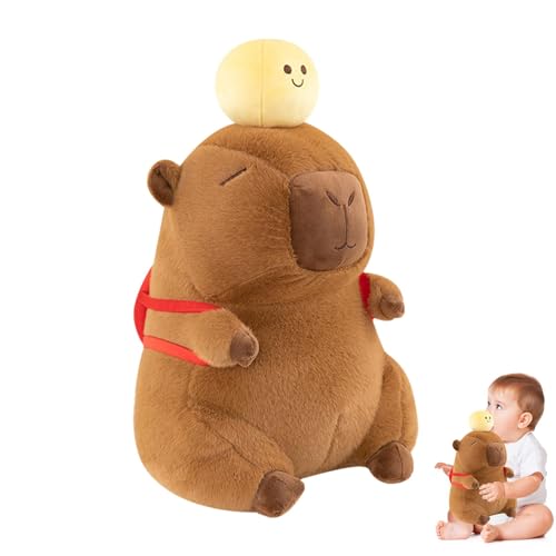 Gefülltes Capybara, Capybara Plüschtier,Niedliches Cartoon-Plüschkissen - Tischtennis-Rucksack, weich, 13,78 Zoll, Kindergärten, Heimdekoration für Halloween, Weihnachten, Erntedankfest von Generisch