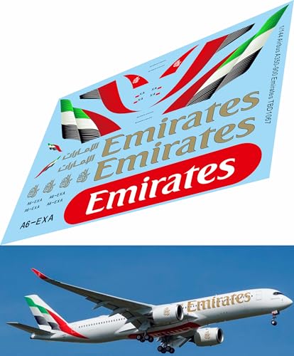 Generico 1/144 Aufkleber für Airbus A350-900 Emirates Water Decal TBD1067 von Generisch