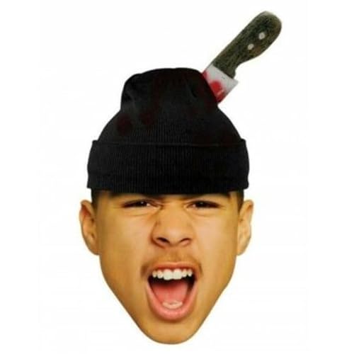 Generico Horror Halloween Mütze mit Fakemesser, schwarzer Hut, Unisex, 20 cm, Kostümzubehör, Einheitsgröße Generico Horror Halloween Mütze mit Fakemesser, schwarzer Hut, Unisex, 20 cm, Kostümzubehör, Einheitsgröße von Generisch