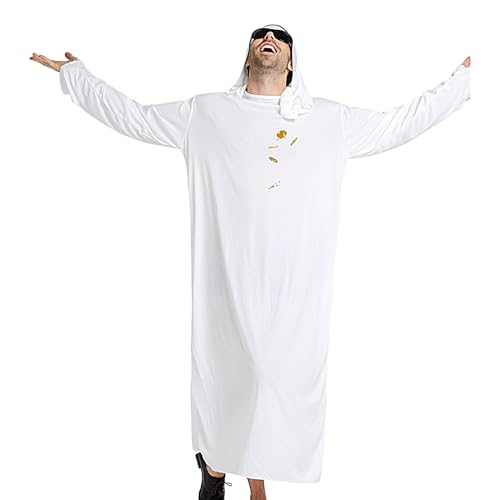 Generico Nahöstliches Cosplay-Outfit - Arabischer Toga, Kostümkleid | Festivalaufführungen, traditionelle Halloween-Tradition mit Schal am Kopf, Stirnband für Erwachsene, Spiel der Generico Nahöstliches Cosplay-Outfit - Arabischer Toga, Kostümkleid | Festivalaufführungen, traditionelle Halloween-Tradition mit Schal am Kopf, Stirnband für Erwachsene, Spiel der von Generisch