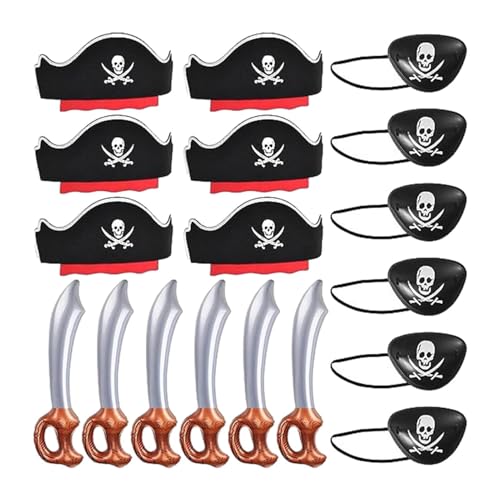 Generico Piraten-Kostüm-Set, Piraten-Kostüm, Halloween-Cosplay-Set für Piraten | Hüte mit Schwertern und Aufnäher für Piraten-Augen für Halloween Cosplay Generico Piraten-Kostüm-Set, Piraten-Kostüm, Halloween-Cosplay-Set für Piraten | Hüte mit Schwertern und Aufnäher für Piraten-Augen für Halloween Cosplay von Generisch