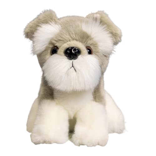 Generico Soft Schnauzer Plush Toy, Cuddly Schnauzer Dog, Plush Schnauzer Doll, Dog Plush Toy, Cuddly Plush Schnauzer Dog Doll Soft Stuffed Schnauzer Dog Plush Toy for Kids, Play von Generisch