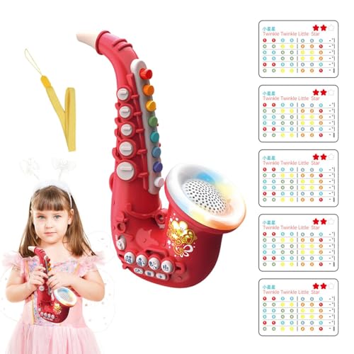 Generico Toy Saxophone | Kids Musical Instruments | Light-Up Musical Saxophone, Kids Trumpet Saxophone with Light and Sound, 26x23x8.5cm Beginner Musical Instrument Toys for Children & Music Learning von Generisch