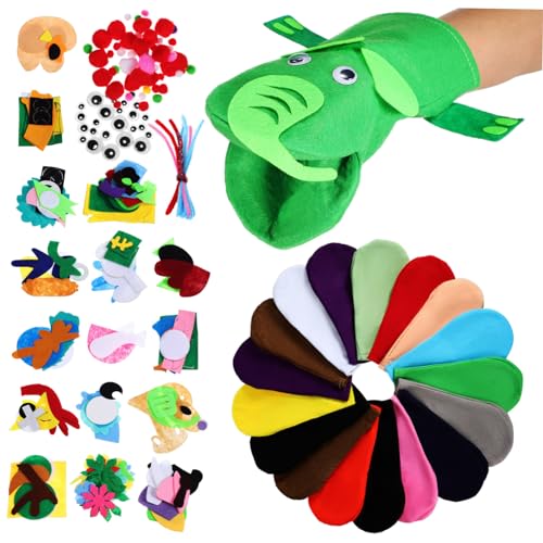 Generisch 1 Satz Handpuppen-Set aus Filz Handpuppen für Sockenpuppenset kreatives Puppenspielzeug Filzpuppen tierische Handpuppe Nähsets für Handpuppe Filzstoff von Generisch