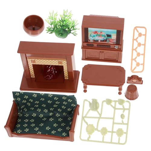 Generisch 1 Satz Mini-spielzeugset Fotografie-Modell-Sofa Minisofa Zum Basteln Miniaturornament Mini-puppenmöbel Layout Der Puppenhausszene Miniaturvorräte Mini-Sofa- Brown Plastik von Generisch