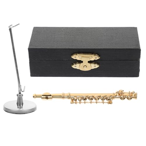 Generisch 1 Satz Modell Blockflöteninstrument Für Musikinstrument Musik-Recorder Klarinette Posaune Instrument Bausatz Xylophon Miniatur-zubehör Tambourin Musical Kupfer Golden von Generisch