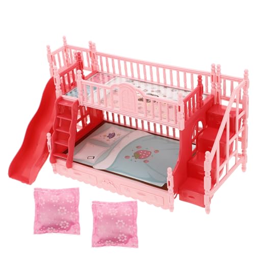 Generisch 1 Set Doppelschicht-puppenhaus-Bett-Set, Puppen-mädchen-Rollenspiel-Spielzeug, Mini-möbel, Puppenhaus, Puppenbett, Puppenhaus-Bett-Dekoration, Puppenmöbel, Modell-zubehör von Generisch