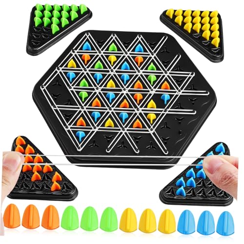 Generisch 1 Set Dreieckskette Schachkette Dreiecksschachspiel Geometrisches Schachspiel Schachbrettspiel Multiplayer Schachbrettspiel Multiplayer Brettspiel Strategie Brettspiele Iq von Generisch