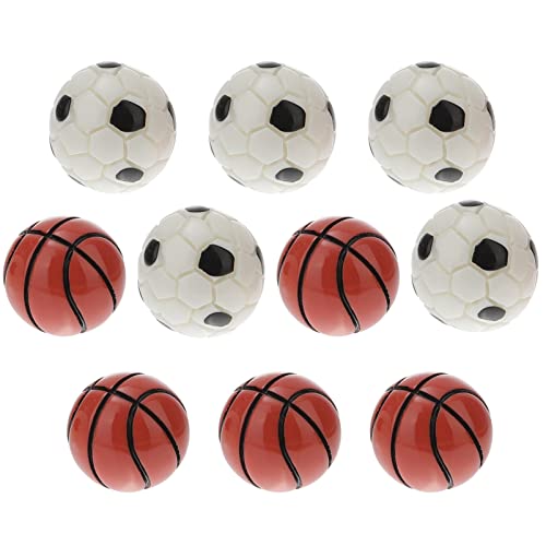 Generisch 10-Teiliges Set Fußball-Basketball Basketballkorb Mini-Basketball Fußballpumpe Fußballtor für hühner kleines Hausmodell Feenhaus Zubehör Harz von Generisch