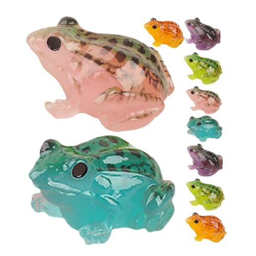 Generisch 10St Mikrolandschaftsfrosch Mini-Enten Badewanne Frösche Figuren Plüsch wohnungseinrichtung wohnungsdeko gartendeko Frosch wohnraumdeko Froschfigur Froschdekor aus Harz von Generisch