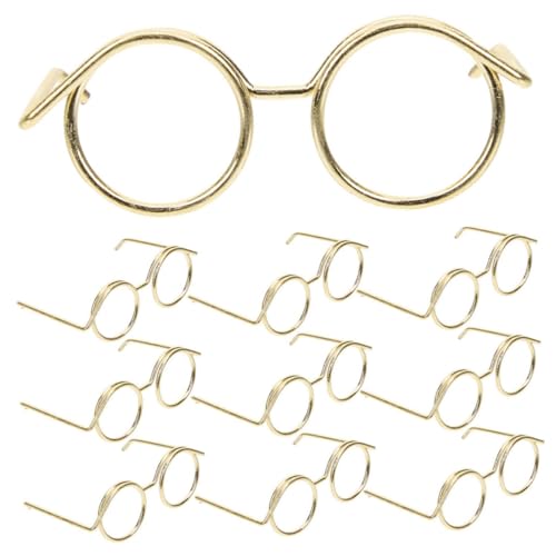 Generisch 10St Puppenbrille ferngläser kinderferngläser kindergläser Puppenspielzeug Mini Neon Bastelsonnenbrille für Puppen basteln sie eine Sonnenbrille zum dekorieren Metall Golden von Generisch