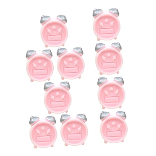 Generisch 10st Mini-wecker Dinge Uhr Mini-led-leuchten Alarm Im Freien Nacht Ticken Retro Lichterkette Batteriebetrieben Wecker Laut Wecker Am Bett Mini-hausszenenmodell Rosa Harz von Generisch