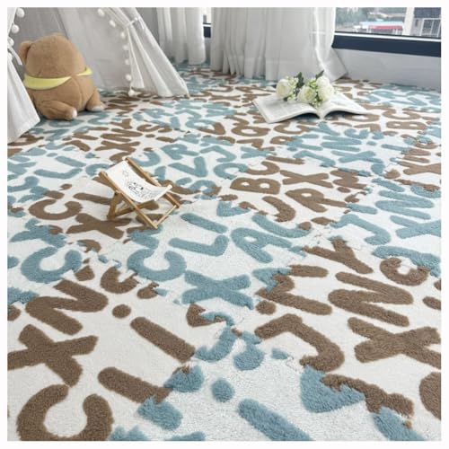 Generisch 12 Stück Ineinandergreifende Plüsch-Schaumstoff-Fußmatten,30X30cm Große Warmer Teppichquadrate,Weiche Puzzle-Spielmatte Mit Alphabet-Motiven Für Heimdekoration,Light Green/Light Brown Generisch 12 Stück Ineinandergreifende Plüsch-Schaumstoff-Fußmatten,30X30cm Große Warmer Teppichquadrate,Weiche Puzzle-Spielmatte Mit Alphabet-Motiven Für Heimdekoration,Light Green/Light Brown von Generisch
