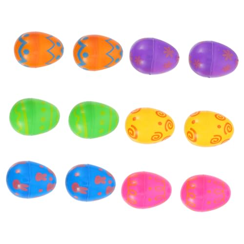 Generisch 12St Ostereier plastikenten plasure üeier ostern easter eggs ziernieten Mini-Eier Eierbecher Blase Zauberstab Eierkocher Spender leeres ostereidekor helles Plastik-Osterei Colorful von Generisch