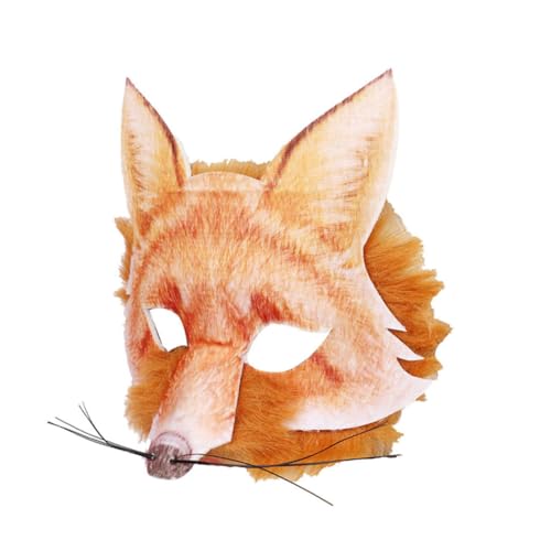 Generisch 1Stk Stofftiermaske Masken Fuchs Party halbes Gesicht Wolf Hase halloween mask halloweenmaske karnevalskostüme partydeko einschulung camoing Kostüm Maske Stütze Cosplay-Maske Vlies von Generisch