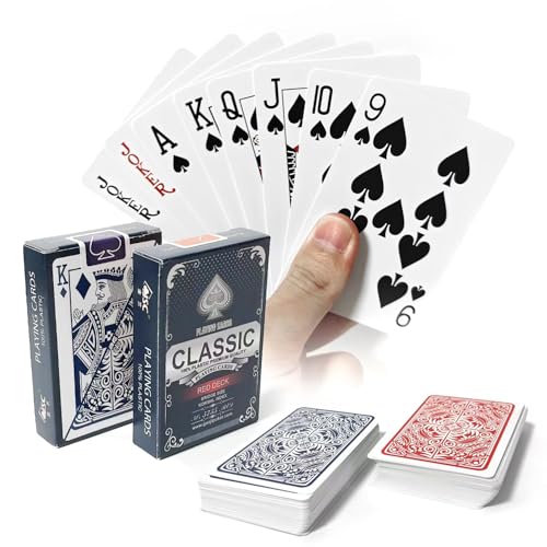 Generisch 2X Wasserdichter Kunststoff Spielkarten, Profi Kartendeck, Kartenspiele Für Bridge, Skat, Blackjack, Canasta, Texas, Romme, Go Fish, Camping (Rot & Blau) Generisch 2X Wasserdichter Kunststoff Spielkarten, Profi Kartendeck, Kartenspiele Für Bridge, Skat, Blackjack, Canasta, Texas, Romme, Go Fish, Camping (Rot & Blau) von Generisch
