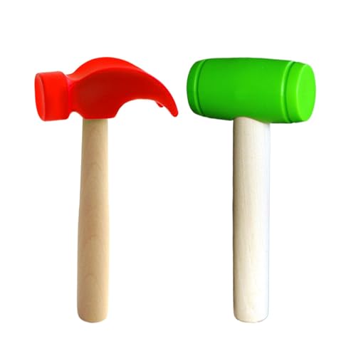 Generisch 2 Stück Kinder Hammer, Hammer Spielzeug, Holzwerkzeuge Hämmern, Simulation Mallet Spielzeug Wartung Werkzeuge, Holzhammer Spielzeug, Pretend Play Pädagogisches Spielzeug für Kinder von Generisch