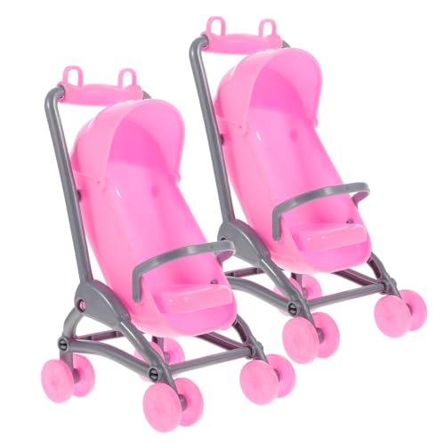 Generisch 2St Kinderspielzeug puppenwagen Beiß für Babys von 0-6 Monaten Mini-Kinderwagen spielzeuge babybetten Kinderwagen Kind spielt Rosa von Generisch