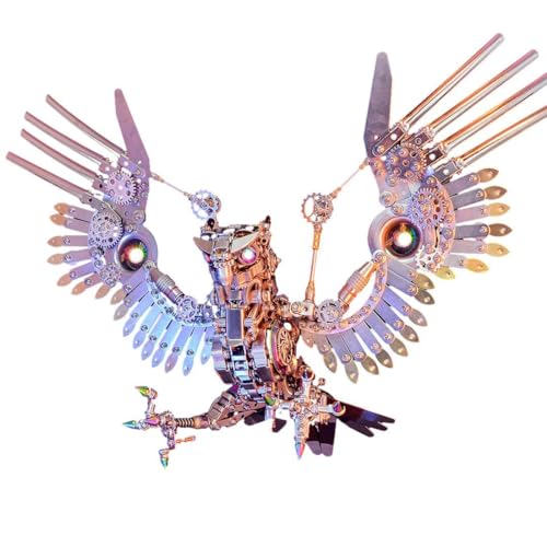 Generisch 3D Metall Puzzles - Mechanische Gyrfalke Adler Metall-Modellbausätze - 1800+Stück Denkspiel Puzzle Mechanisches Tiermodell - Kunsthandwerk Home Deco Geschenke für Jugendliche & Erwachsene von Generisch