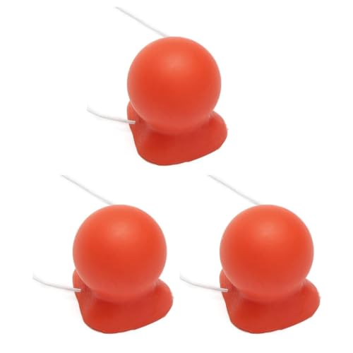 Generisch 3pcs rot hupende quietschende Clown nasen Gummi Clown Nase mit Elastic für Erwachsene Halloween Cosplay Weihnachtskostüm -Party Accessoires von Generisch