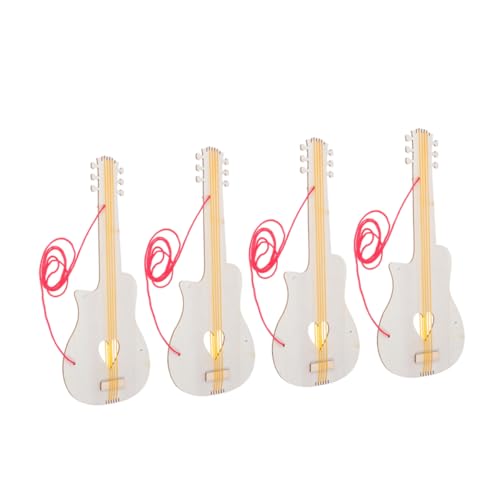 Generisch 4 Stück Holz Gitarre für DIY und Musikalische Frühbildung und Kreative Aktivitäten im Kindergarten und Zuhause Generisch 4 Stück Holz Gitarre für DIY und Musikalische Frühbildung und Kreative Aktivitäten im Kindergarten und Zuhause von Generisch