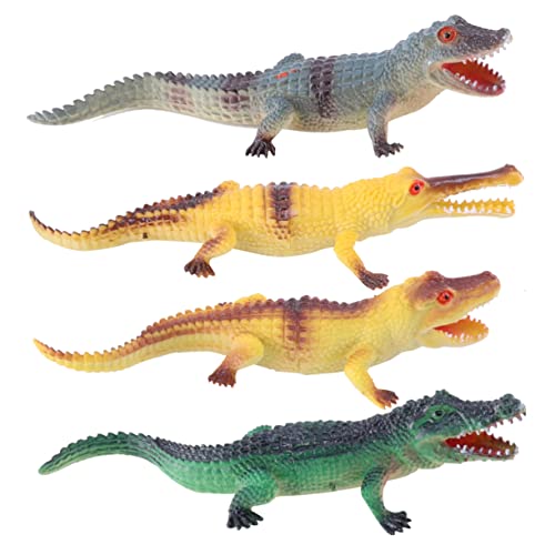 Generisch 4Pcs Simulierte Krokodilmodell Alligator Kostüm Realistische Alligatormodell Krokodile Figuren Tier Figuren Alligator Mini PVC von Generisch