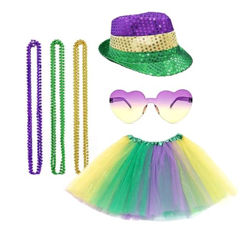 Generisch 80er Jahre Kleidung Kostüm Neon Accessoires Thema Party Karneval Damen Frauen Karneval Favors Decorations Netzoberteil Neon Body Damen Glitzer Mit Rock von Generisch