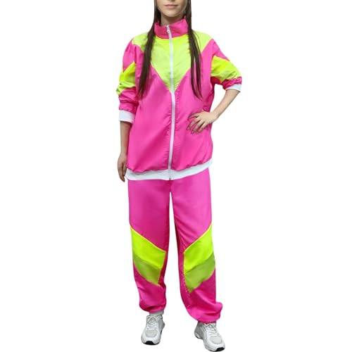 Generisch 80er Schlagerparty Bad Taste Frauen Neon Party Rosa Bad Taste Outfit 80er Jahre Outfit 90er Party Sport Tshirt Oversize Damen Baumwolle von Generisch