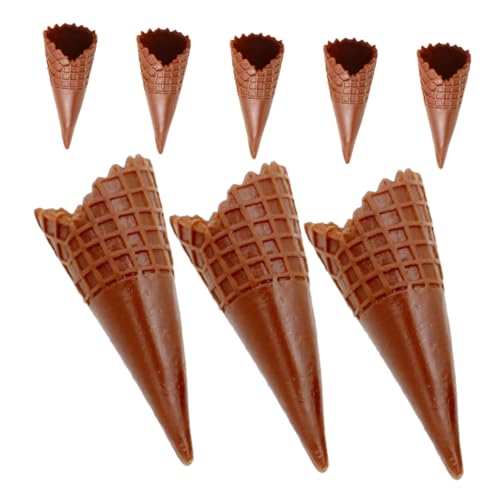 Generisch 8st Knuspriges Kegelmodell Modelle Für Eistüten Inhaber Spender Eishalter Zapfen Mini-eistüten Gefälschte Eiswaffel Künstliche Eiswaffel Eiswaffeln Mini Creme PVC Coffee von Generisch