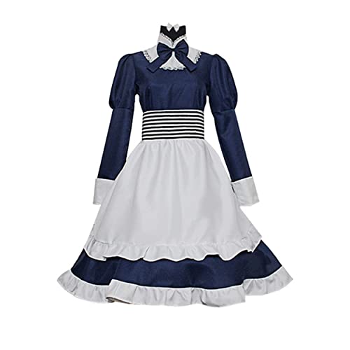 Generisch Anime Frauen Nataliya Arlovskaya Cosplay Kostüm Maid Uniform Schürze Halloween Volles Set,Blue-XL von Generisch