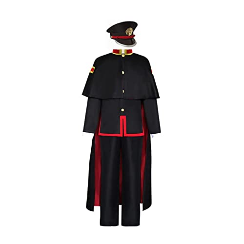 Generisch Anime Hanako Kun Cosplay Kostüm Schwarzer Umhang Oberteile Hemden Hosen Hüte Halloween Männer Outfit Set,Black-3XL von Generisch