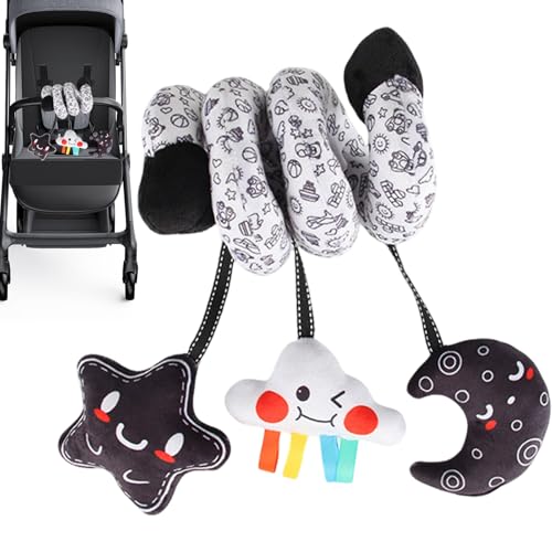Generisch Autositz Spielzeug Für Babys - Hochkontrast Beißring Greifling Mit Rassel | Sinnesanregendes Lernspielzeug Babyzubehör Für Mädchen Generisch Autositz Spielzeug Für Babys - Hochkontrast Beißring Greifling Mit Rassel | Sinnesanregendes Lernspielzeug Babyzubehör Für Mädchen von Generisch