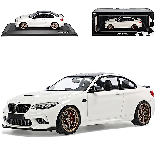 Generisch B*M*W 2er F22 M2 CS Coupe Weiss mit goldenen Felgen Modell Ab 2013 Version 2019-2021 1/18 Minichamps Modell Auto von Generisch