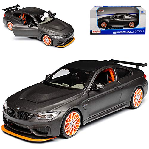 Generisch B*M*W 4er M4 F82 GTS Coupe Matt Schwarz mit Karbon Dach Ab 2014 1/24 Modell Auto von Generisch