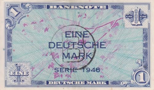 Generisch BRD (BR.Deutschland) Rosenbg: 233a leicht gebraucht (II) 1948 1 Deutsche Mark mit B-Stempel (Banknoten für Sammler) von Generisch