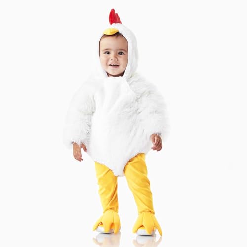 Generisch Baby Huhn Kostüm Winterwärmer Strampler Kostüm Kinder Baby Bodysuit Küken Baby Küken Kostüm mit Hüte Schuhe Küken Mädchen Jungen Faschingskostüm Baby 0-24 Monate (White, 3-6 Months) von Generisch