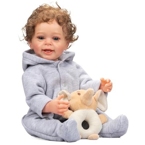 Generisch Baby-Puppe | Vollsilikon-Baby | Wiedergeborene Babypuppen Junge | Anatomisch korrekte 22-Zoll-Babypuppe | Real Touch Reborn Baby Boy Doll Sieht aus wie EIN echtes Neugeborenes von Generisch