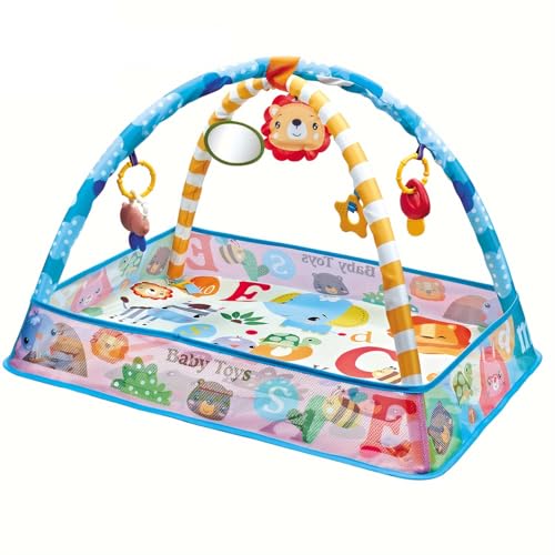 Generisch Baby Spieldecke mit Spielbogen, Activity-Gym mit Bällen, 3-in-1 Krabbeldecke, Blau von Generisch