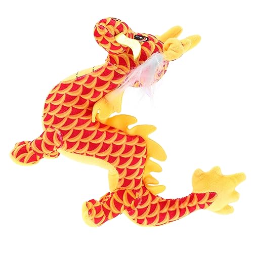 Generisch Babyspielzeug Dinosaurier- Drachen-plüschtier Weiches Stofftier Neujahrsdrachenpuppe Tragen Maskottchen-drachenmodell Kleine Drachenpuppe Monster Pp Baumwolle Rot von Generisch