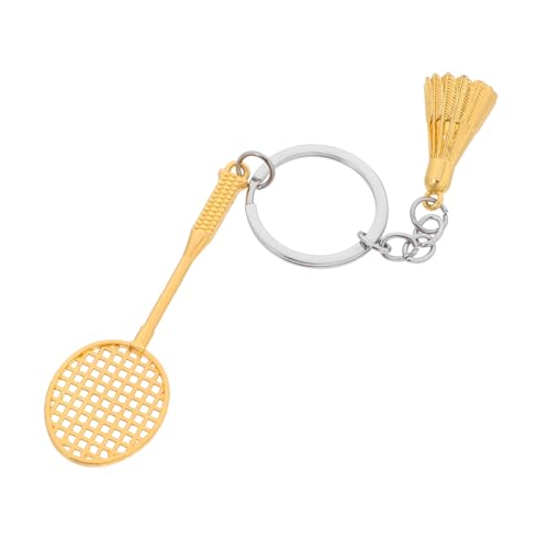 Generisch Badmintonschläger-Schlüsselanhänger schlüsselhalter badminton schlüsselanhänger Metall Schlüsselanhänger Fußball-Schlüsselanhänger Badminton-Schlüsselanhänger Zinklegierung Golden von Generisch