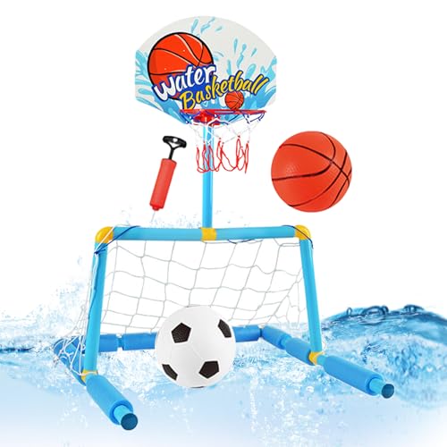 Generisch Basketballballkorb Für Pool | 2-in-1 Poolfußballtor - Basketballkorb mit 2 Bällen und 1 Pumpe für Kinder ab 4 Jahren und Erwachsene, Outdoor, Indoor, Generisch Basketballballkorb Für Pool | 2-in-1 Poolfußballtor - Basketballkorb mit 2 Bällen und 1 Pumpe für Kinder ab 4 Jahren und Erwachsene, Outdoor, Indoor, von Generisch