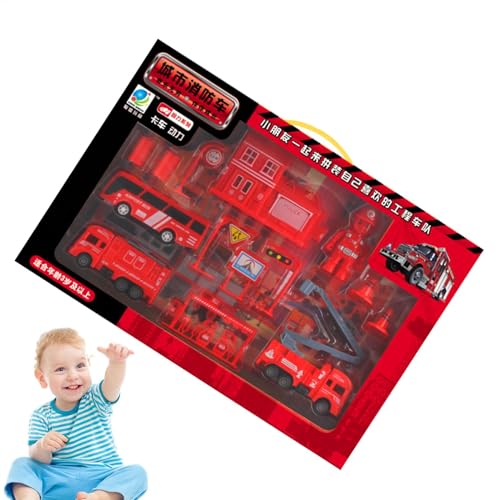 Generisch Bauauto-Spielzeug,Bauauto-Set für Kinder, Bauauto-Spielzeug-Trägheitsrückzug, Spielzeug-Bagger, Bulldozer, Lastwagen, Druckguss-Spielfahrzeug-Set für, für Balkon, Schlafzimmer von Generisch