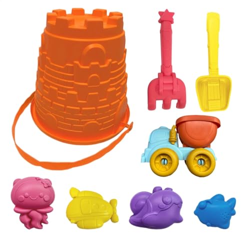 Generisch Beach Sand Toys Kit, farbenfrohe Sandspielset, Schlossformen und Schaufeln, leicht Arbeiten, Nicht leicht zu brechen, 20,5 x 22,5 x 19 cm, für den Sommerspaß der Kinder für Kinder von Generisch