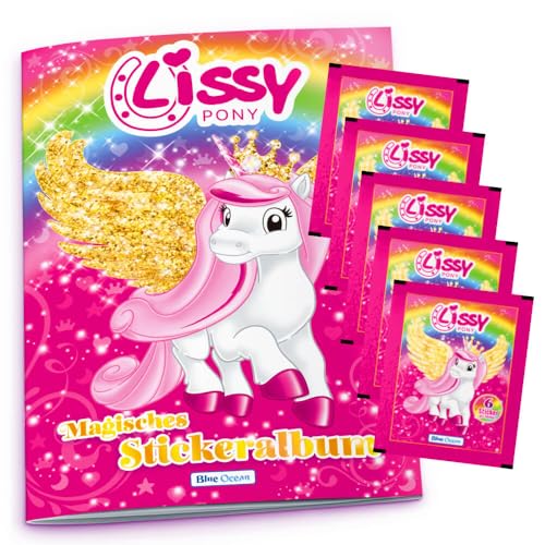 Generisch Blue Ocean Lissy Pony Sticker - Sammelsticker (2024) - 1 Album + 5 Tüten von Generisch