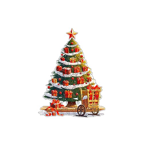 Generisch Bodenpuzzles mit festlichem Weihnachtsbaum mit Geschenken gefülltem Einkaufswagen-Design Kinderpuzzle (C, One Size) von Generisch